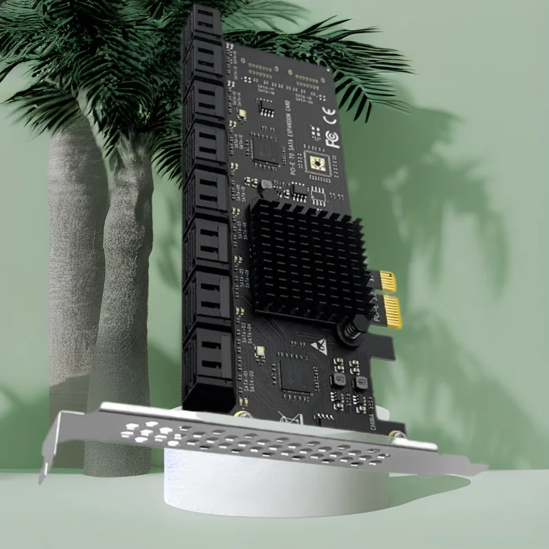 

16 Port SATA Card PCIE X1 to 16 Ports SATA3.0 Expansion Card Adapter PCI Express Multiplier PCIE3.0 SATA Controller Add On Cards