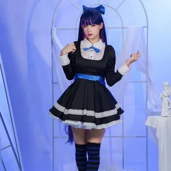 Anime Cosplay Stocking Anarchy Cosplay Panty & Stocking With Garterbelt Stocking Anarchy Cosplay Costume Dress Uniform Long Wig