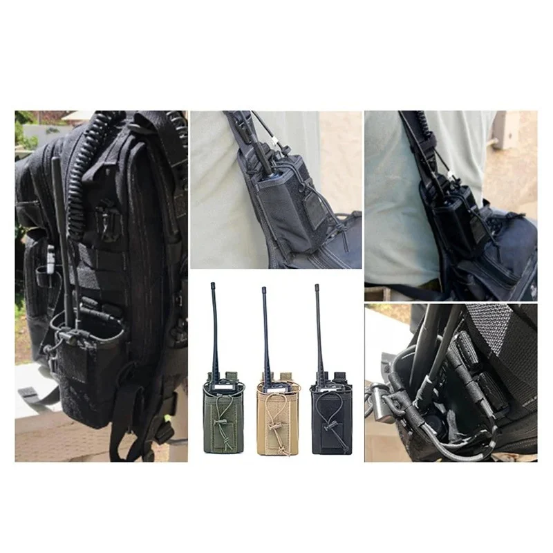 Tactical Walkie-Talkie Bag Radio Case Intercom Universal Pouch for Duty Belt Radio Holster Hiking Hunting Camping Adventure image 3