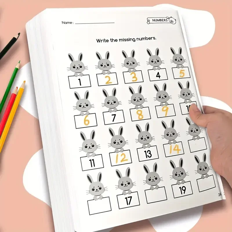 مصنف تتبع الأرقام - ممارسة التحكم في القلم للأطفال، كتاب تعلم الرياضيات، تتبع الأرقام 1-100 الواجبات المنزلية، كتاب تعليمي #5