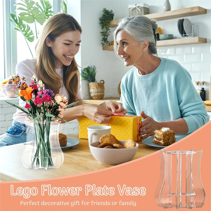 Suporte de vaso ABFI adequado para buquê de flores-jarro de quebra-cabeça acrílico adequado para coleção botânica edifício para rosas orquídea girassol