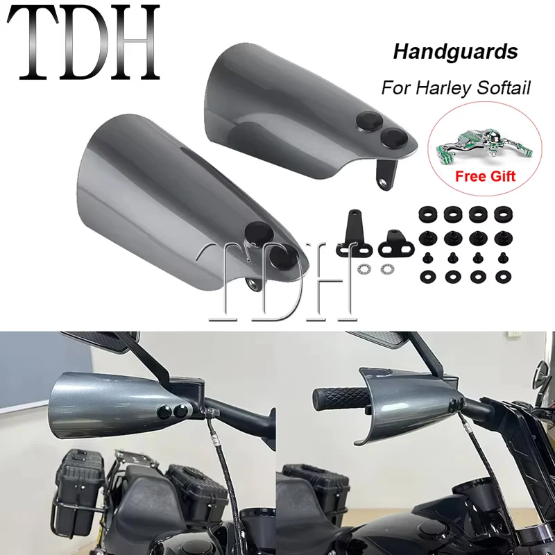 

Motorcycle Handguard Protector Handlebar Cover For Harley Softail Street Bob Low Rider Heritage Classic Deluxe FLDE FXST 2018-24