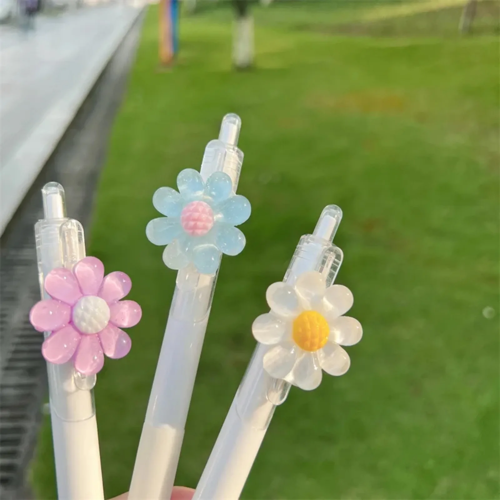 Sunflower Flower Gel Pen Creative Press Office Gift School Supplies Stationery Kawaii Funny Pens 1 PCS