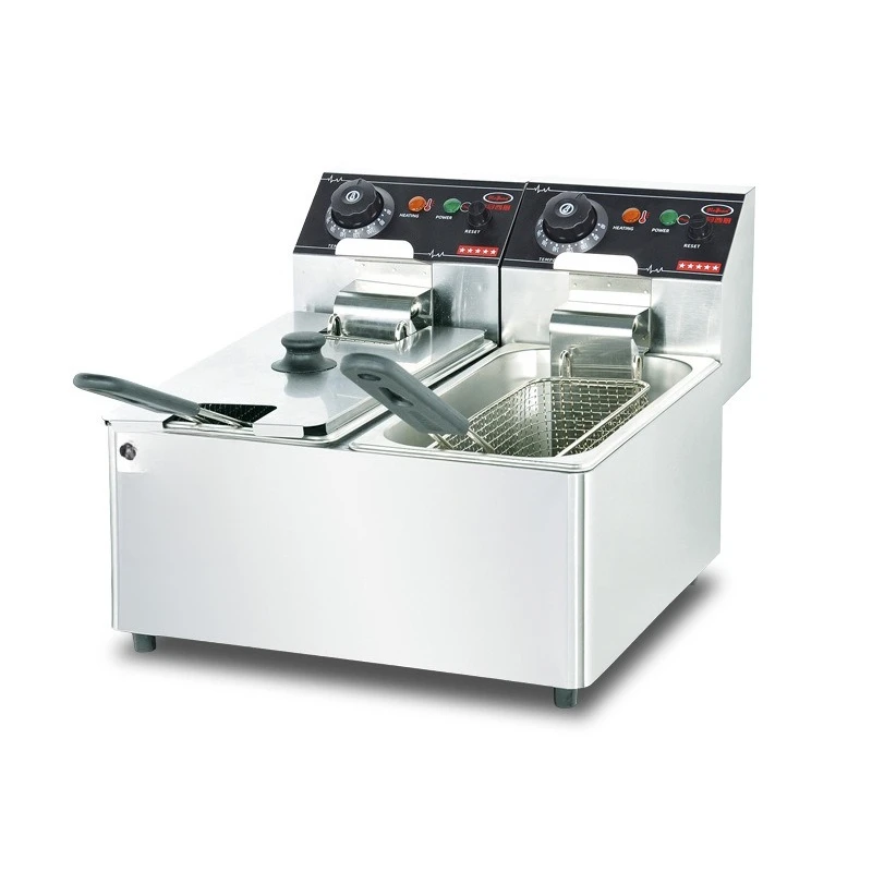 Commercial electric fryer, fried chicken and chips, fryer, multi-size stall, entrepreneurial fryer, stainless steel screws