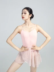 Adult Ballet Dance Short Long Lace Black Pink Apricot Skirts Practice Lace-Up Skirt