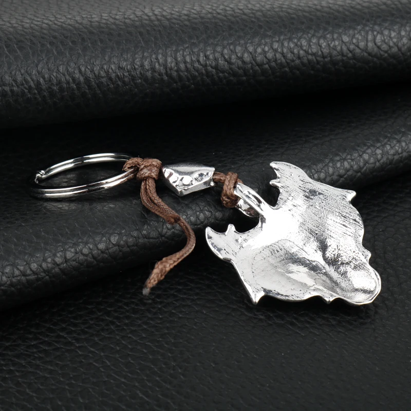 الحيوان الذئب رئيس المفاتيح نورس الفايكنج الأصلي قلادة مفتاح سلسلة Vintage حامل مفاتيح المجوهرات الرجال النساء حلية حلقة رئيسية #6