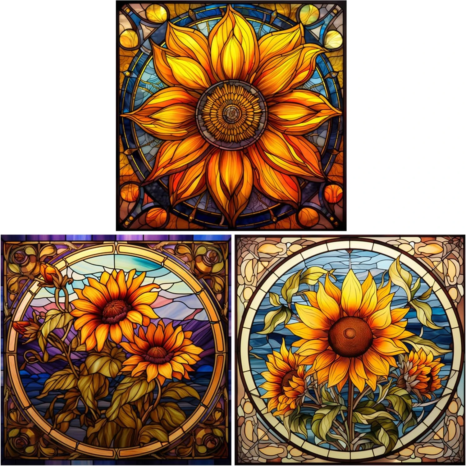 Sonnenblume Fenster elektro statische Aufkleber statisch haften Glas Dekor Schlafzimmer Wohnzimmer nicht klebende Vinyl Aufkleber Home Decoration