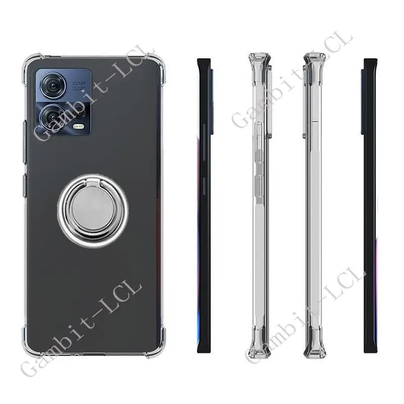 Para Motorola Edge 30 Fusion Moto S30 Pro XT2243-2 XT2243-1 soporte de anillo trasero funda de teléfono silicona suave TPU a prueba de golpes