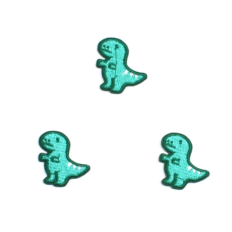 10pcs Embroidery Cute Dinosaur Patches Cartoon Animal Stickers Sewing Clothes Repair Fabric Appliques DIY Garments Badge Decors