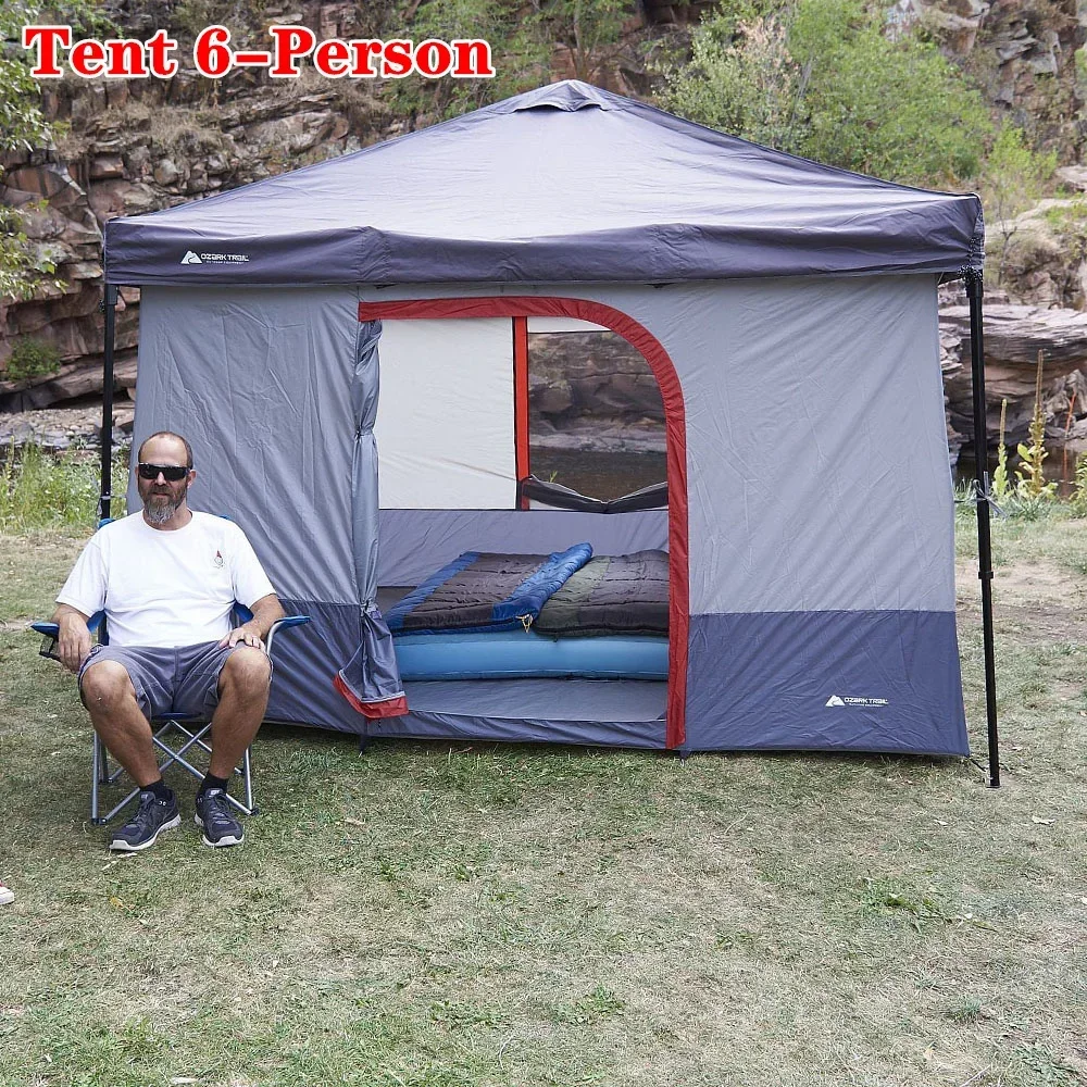 

2023 New Ozark Trail ConnecTent 6-Person Canopy Tent Straight-Leg Tent