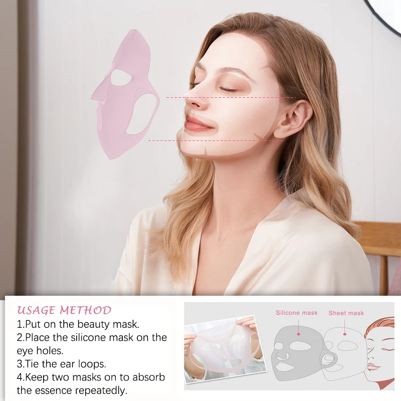 Siliconen Gezichtsmasker Vrouwen Huidverzorging Hydraterende Lifting Verstevigende Anti Rimpel Herbruikbare Gel Sheet Masker Gezichtsverzorging Tool