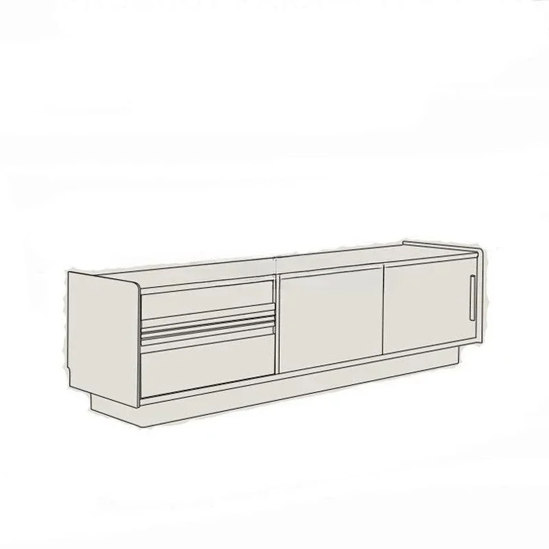 

Nordic black walnut solid wood TV cabinet modern simple living room small apartment sensor light floor floating floor cabinet