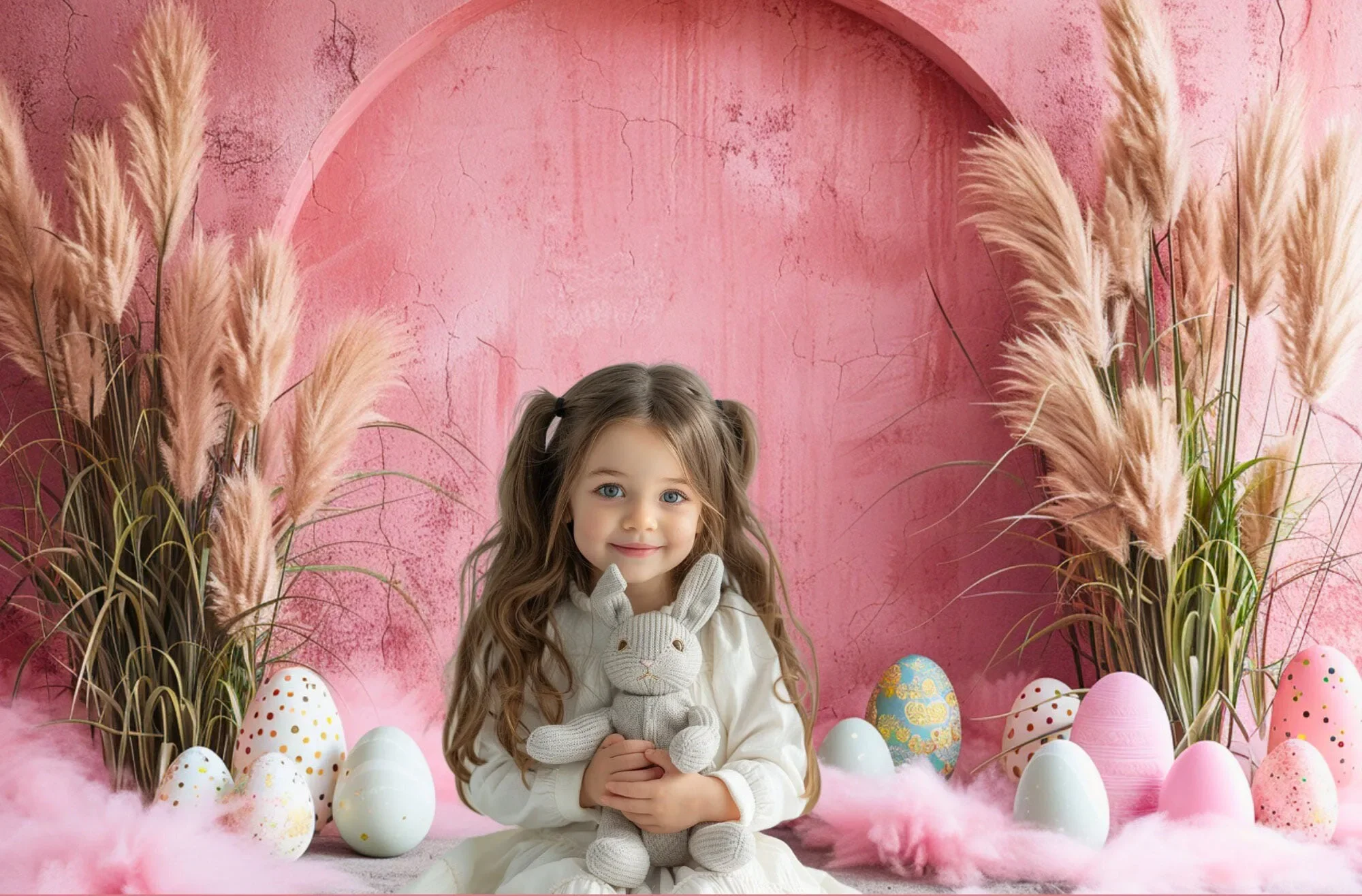 Mehofond 사진 배경 용수철 부활절 토끼 보호 꽃 계란, 어린이 생일 파티 초상화 장식 배경, 사진 스튜디오