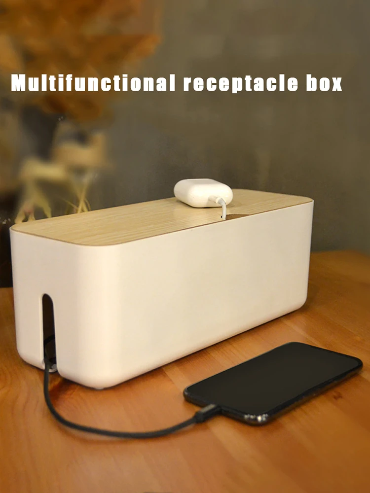 مكافحة الغبار شاحن المقبس منظم الكابلات صندوق سطح المكتب شبكة خط حقيبة للتخزين صندوق تخزين من البلاستيك