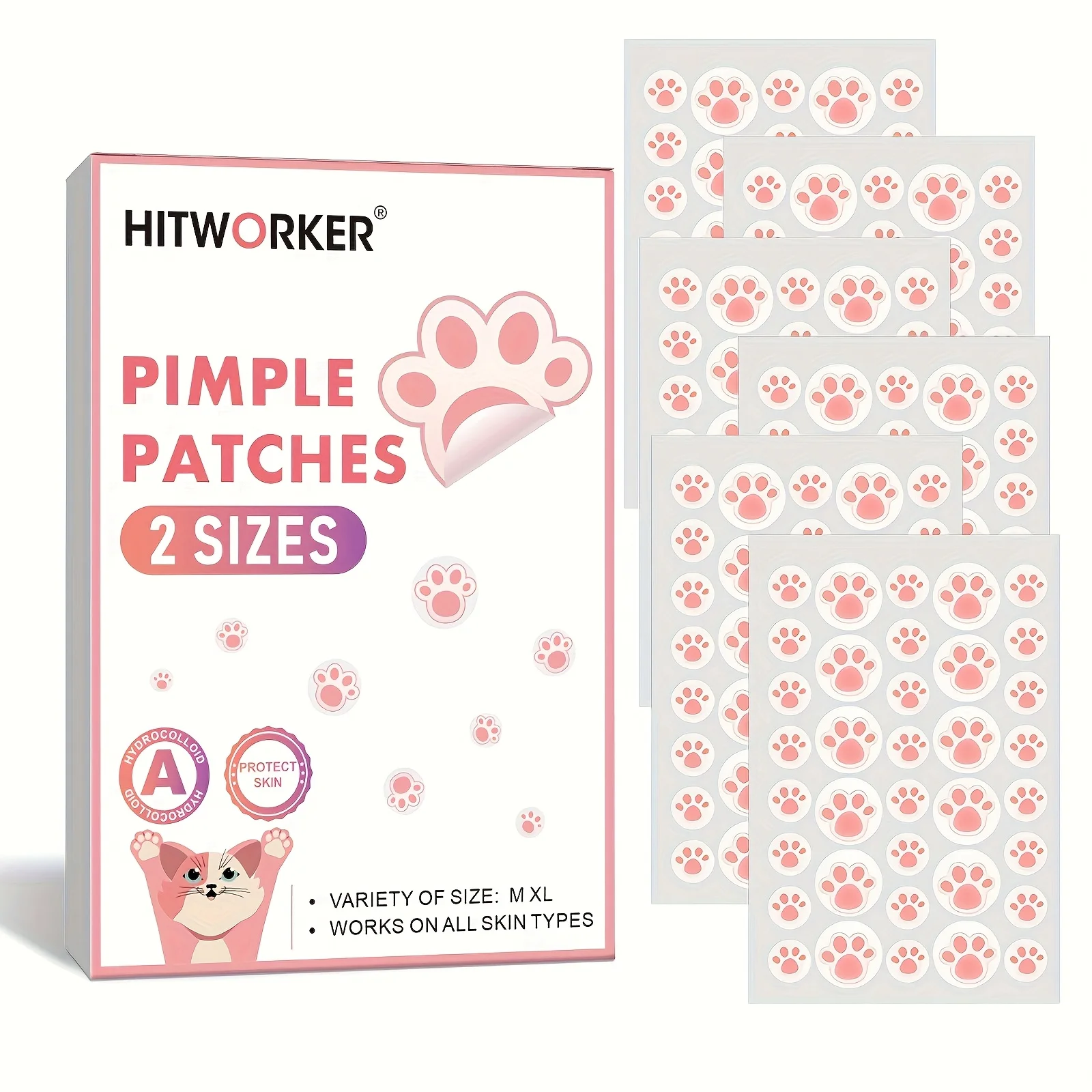 

216pcs cute cat paw invisible acne patches Invisible acne patches Invisible acne care Facial skin care Beauty tools