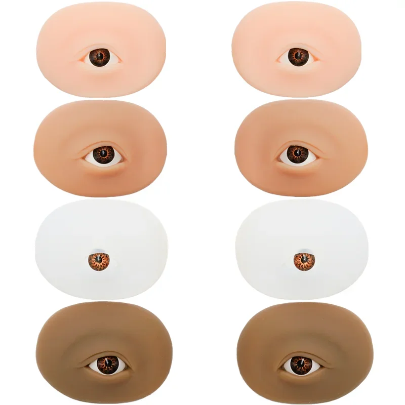 1Pair Solid 6D Soft Silicone Tattoo Practice Eyebrow Eyes Model Eyeline Training Fake Skin Module Tattoo Accessories