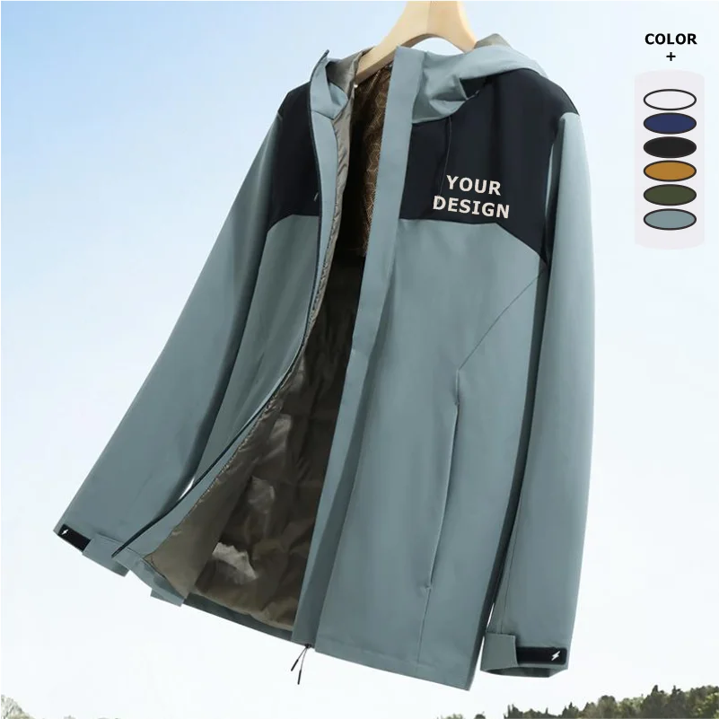 Customizable Graphene Warm Windproof Jacket Men Winter New Fashion Thickened Outdoor Hooded Hiking Overcoat Casual Work Clothes