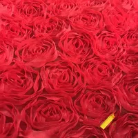 100x130cm High Quality 3D Rose Flowers Fabric Lace Craft Dress Wedding Party Carpet Background Decoration Patchwork Sewing Telas