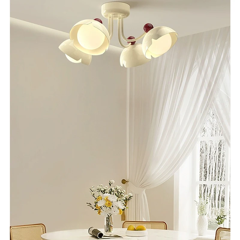 Lampada a sospensione a LED stile crema BOSSEN, Max L100CM adatta per la decorazione domestica, soggiorno, lampada a sospensione per sala da pranzo.