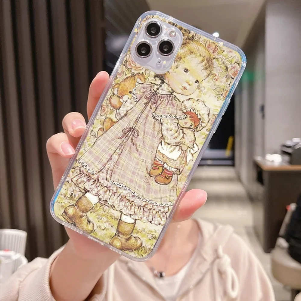 Sarah Kay Little Girl Phone Case For Iphone 15 11 13 14 Pro Max 7 8 Plus X Xr Xs Max Se2020 12mini Transparent Cover