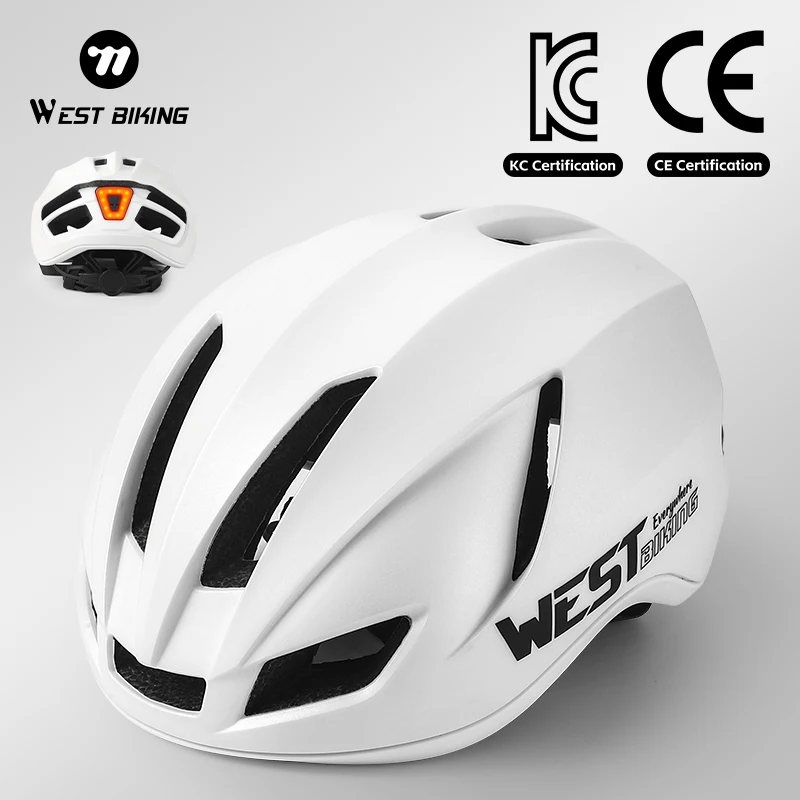 

WEST BIKING Велосипедный шлем для мужчин и женщин Обтекаемый цельнолитой регулируемый шлем для мужчин и женщин Велосипедный шлем с задним фонарем
