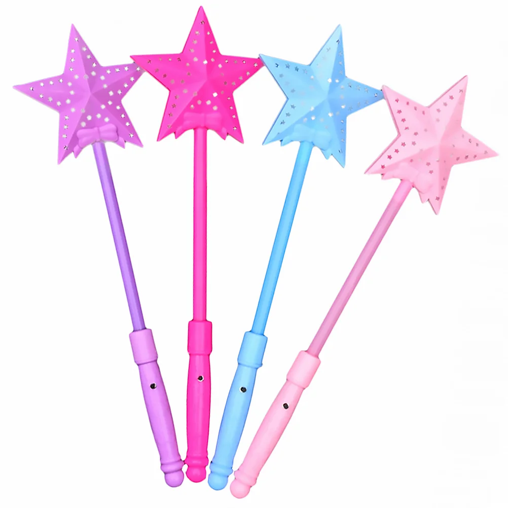 5pcs Birthday Party Luminous Sticks Hollow-out Glow Sticks Star Shaped Glow Sticks Interesting Luminous Toy for Concert Party