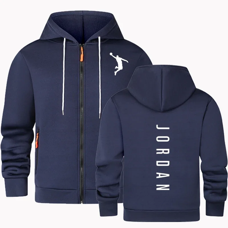 

New men's hooded full zip match blazer fleece thermal casual hooded blazer zipper comfortable hoodie hoodie