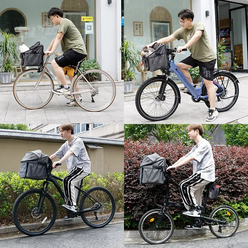 Wheel Dodger Bicycle Pet Bag Mountain Bike Basket Large Capacity Shelf, Cat Bag Electric Vehicle Basket School Bag
