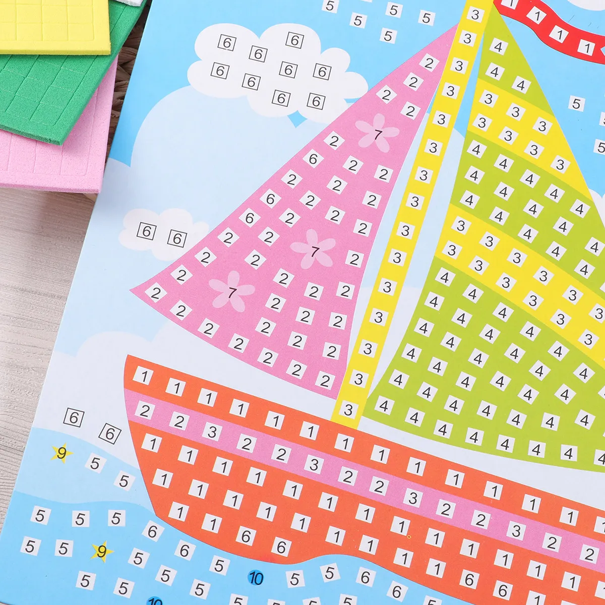 

Набор для творчества: мозаика-наклейка DIY, картина-пин-ап, мозаика из страз, для детей, парусник, развивающий, обучающий