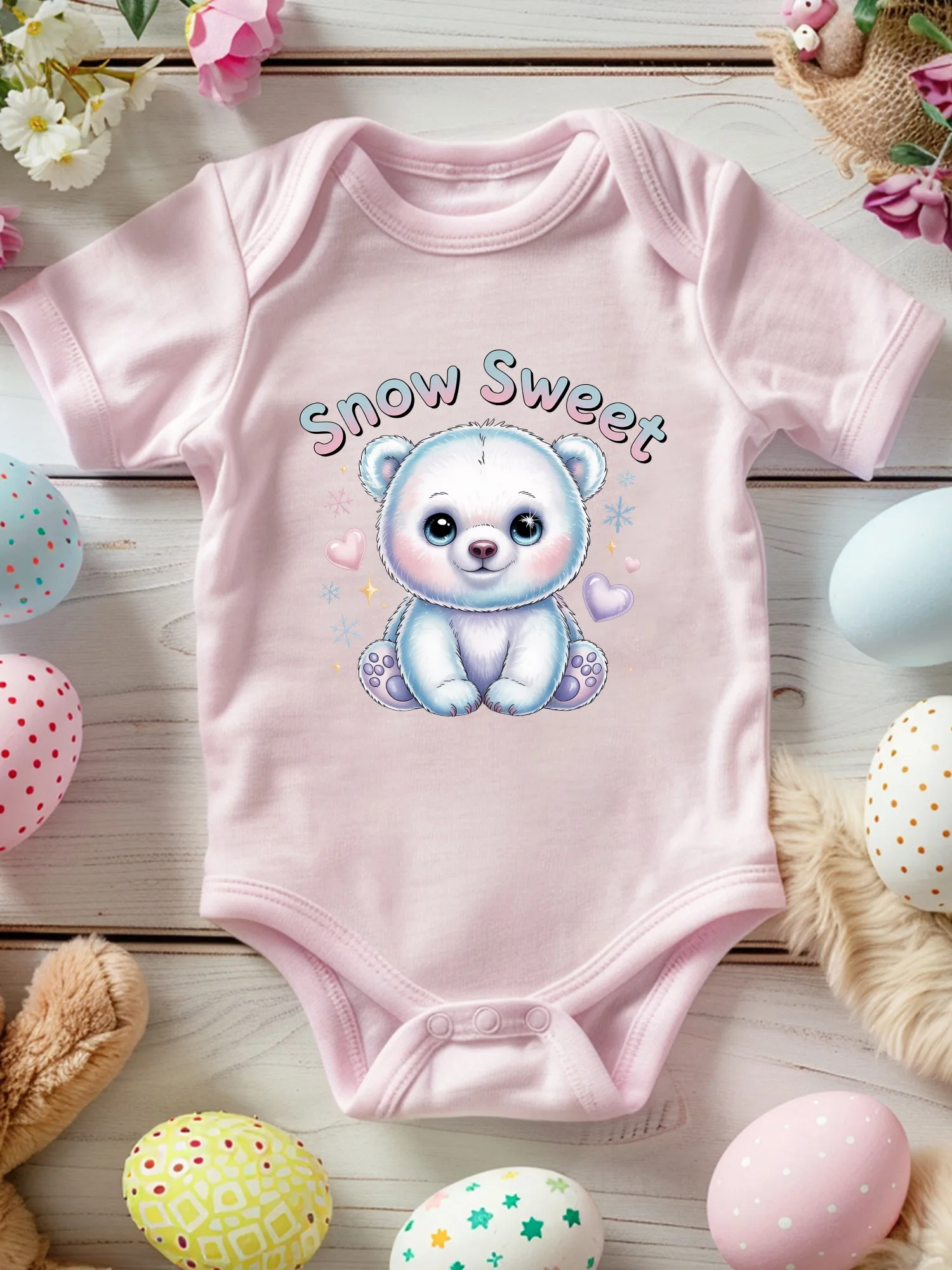 

Детский костюм для ползания унисекс Snow Sweet Bear, мягкий комбинезон из 100% хлопка, всесезонное розовое боди 190GSM