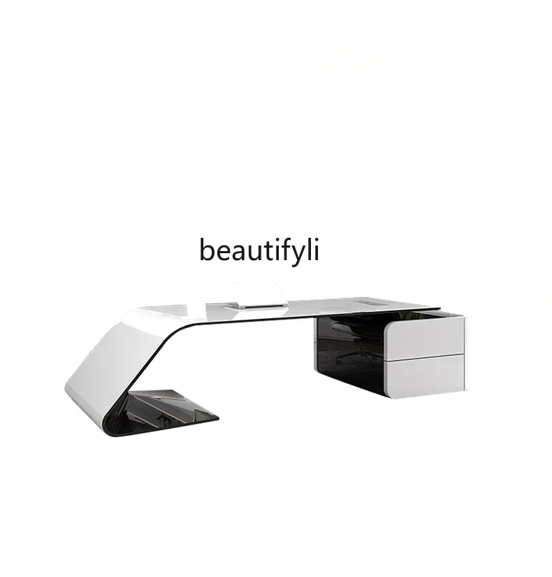 

New Arrivals Painted boss desk simple modern president desk supervisor desk single table and chair combination S26