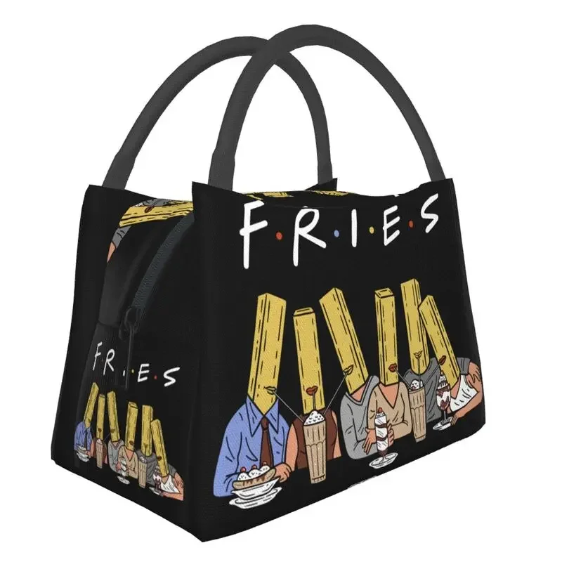 Custom Fries Lunch Bag Women Cooler Thermal Insulated Lunch Box for Office Travel