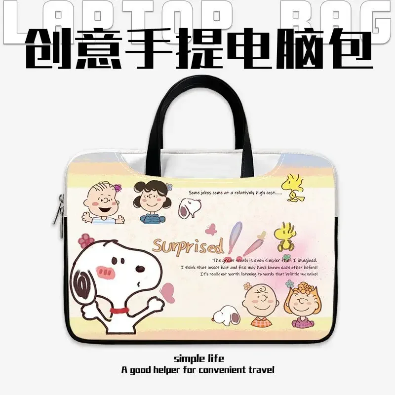 Miniso Snoopy Stitch Tablet Laptop Bag Suitable for iPad 15.6 16-inch Mac 13.3/14-inch Protective Case Portable Storage Bag Gift