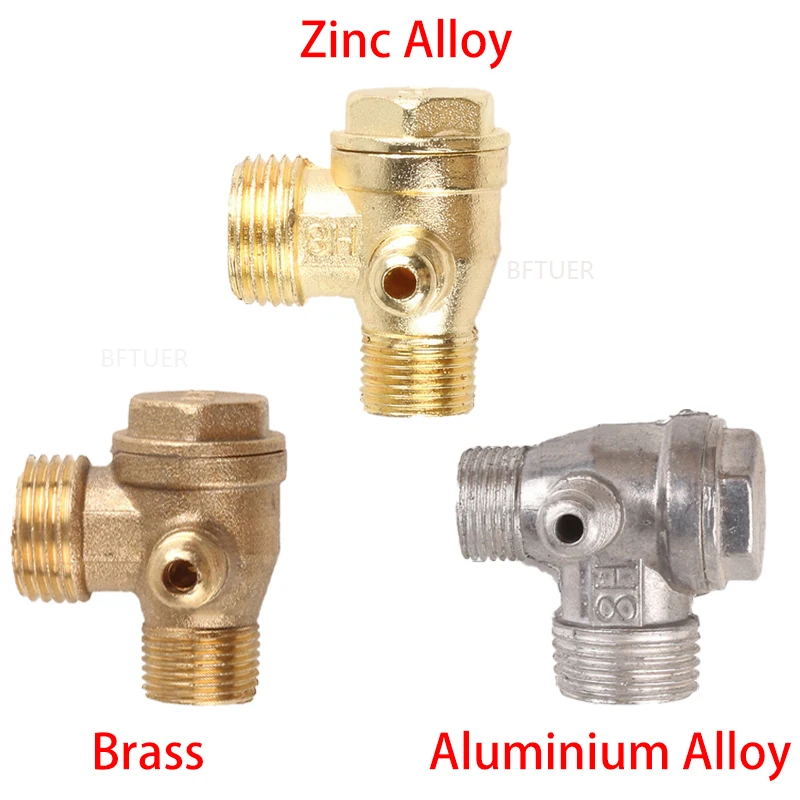 

1Pcs 3 Port Check Valve Brass Internal/Male Thread Return Valve/Check Valve Connector Tool for Air Compressor Solenoid Valve