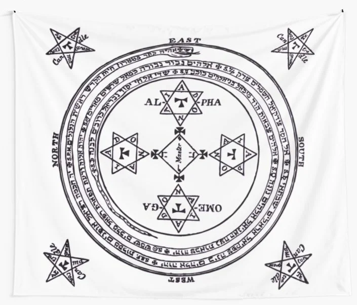 Magical Circle of King Solomon Big Tapestry Wall Hanging White Tapestries Dorm Wall Art Yoga Mat Home Decor Wall Carpet