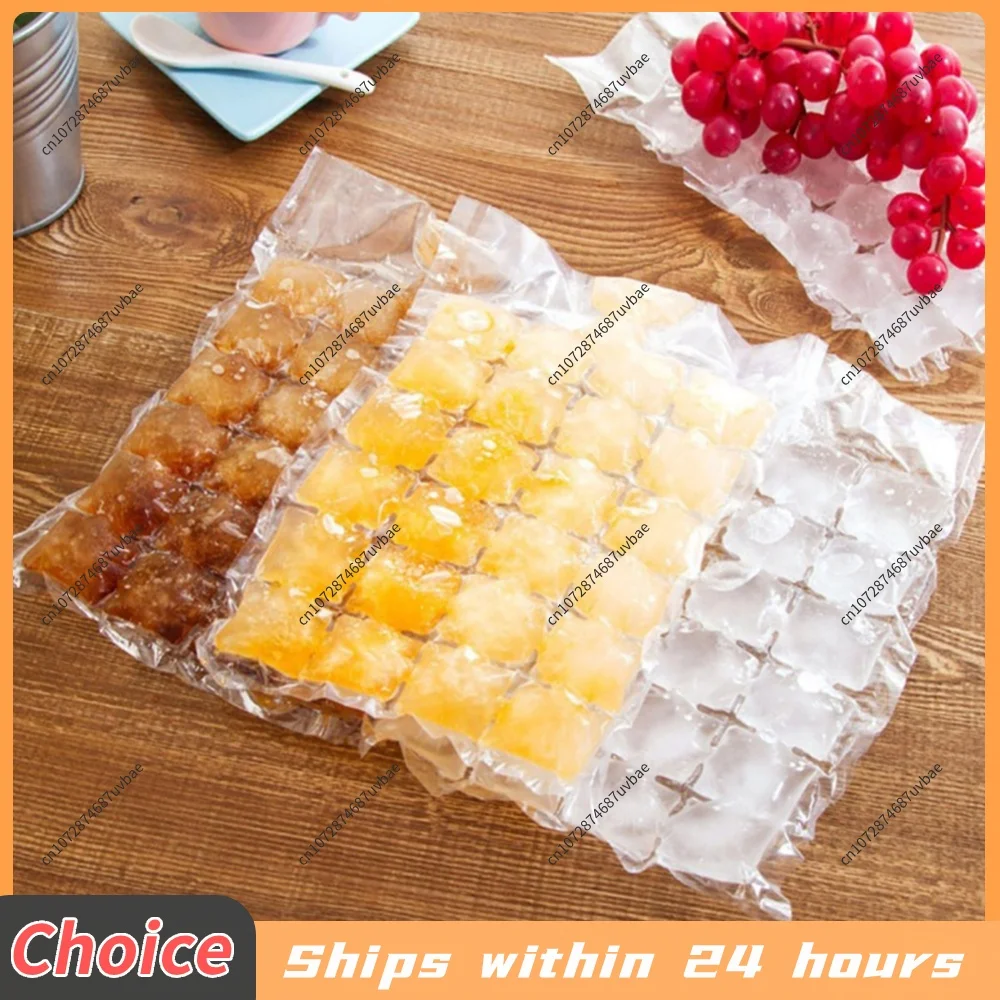 10-100Pcs Disposable Ice Cube Mold 24 Grids Self-Seal Ice-making Bag Food Grade Plastic Ice Cube Tray for Cocktail DIY Ice Maker