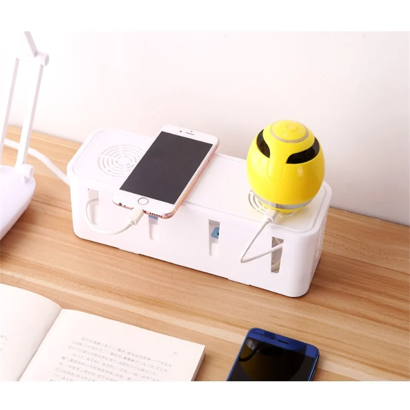 1pc Home Organizer Power Strip Storage Boxes Socket Plug Outlet Bar Charge Cable Case Desktop Extension Cord Board Bin Holder