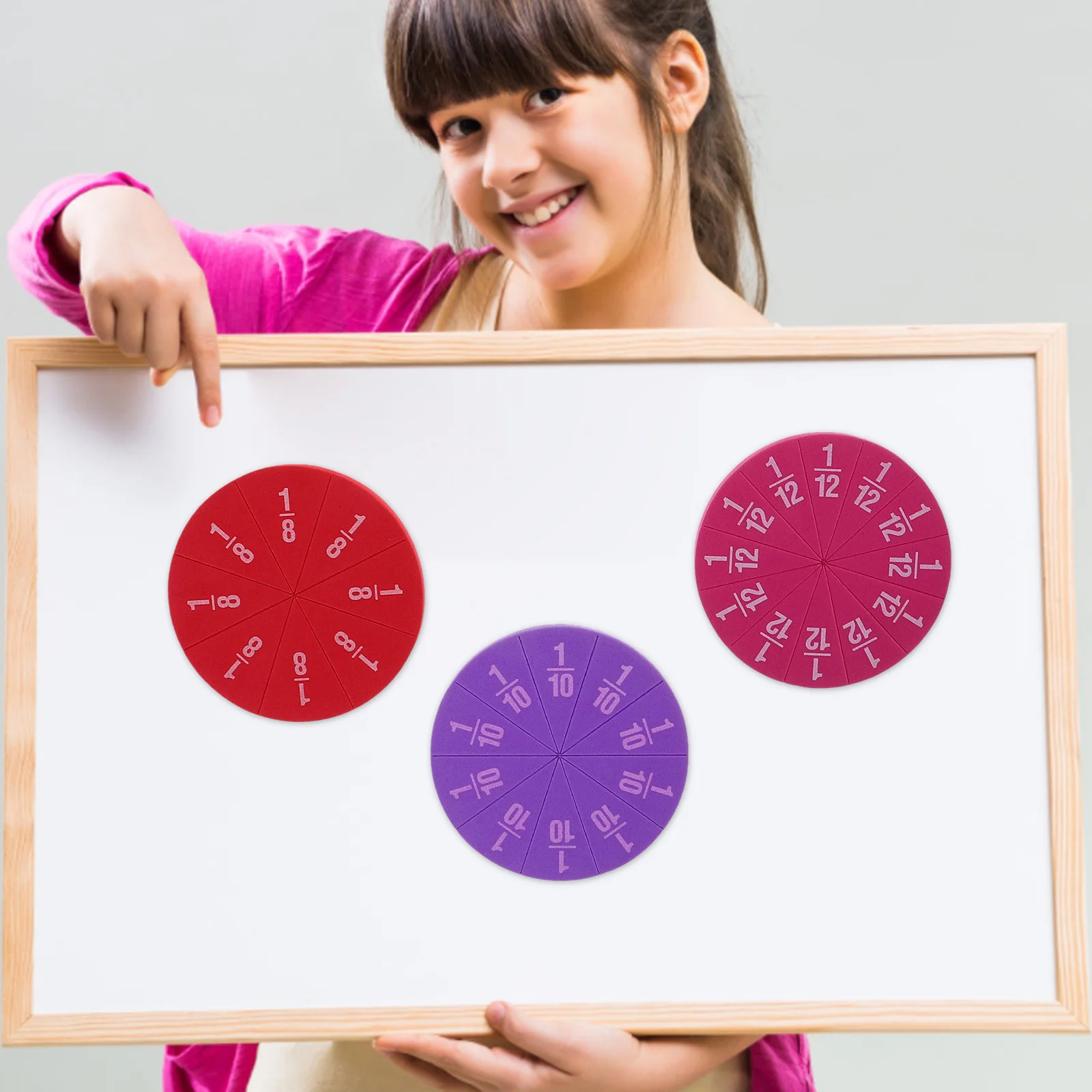 

Magnetic Fraction Circles Vibrant Colors Contrast Numbers Learning Props Study Accessories Visual Aid Math Manipulatives Thick