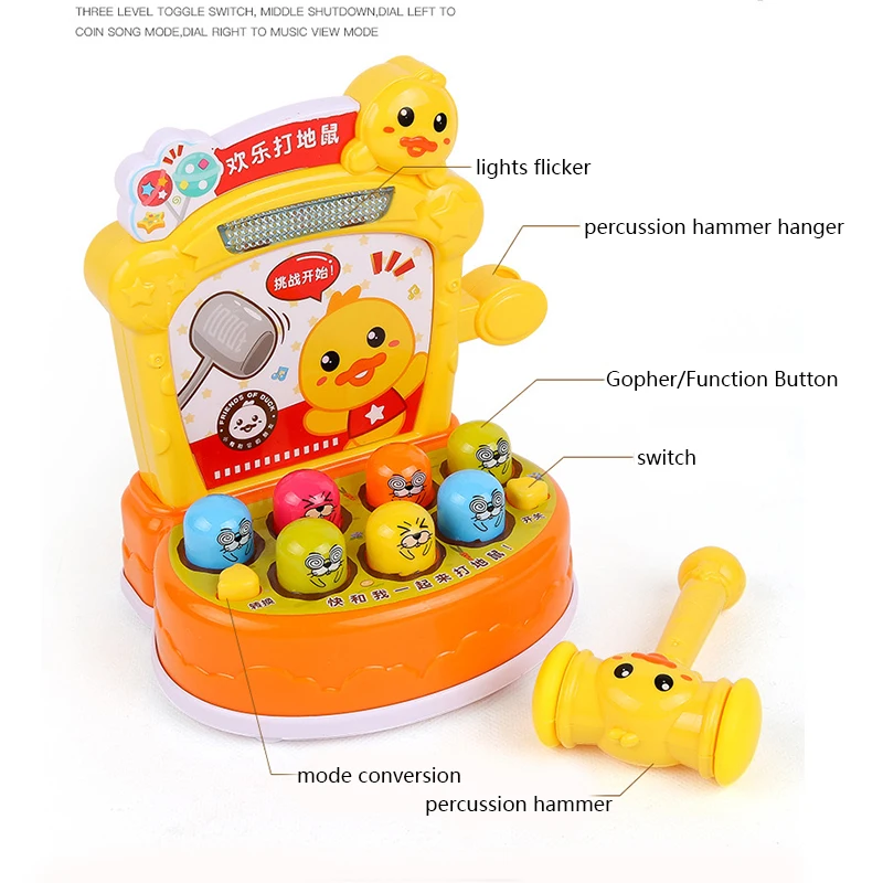 Kinderen Cartoon Whack-A-mole Speelgoed Met Geluid Licht Kids Montessori Game Machine Interactieve Speelgoed Voor Baby Vroege educatief Speelgoed