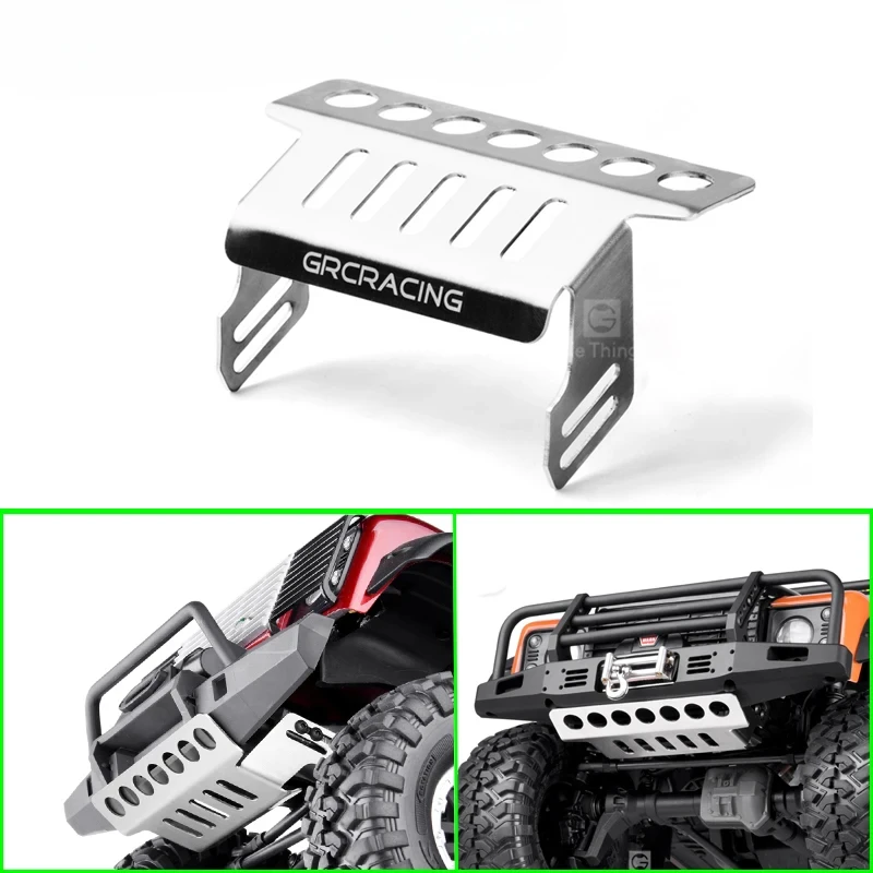 1 stks Simulatie Metalen Front Guard Rvs Armor voor 1/10 RC Crawler Auto Traxxas TRX4 Defender