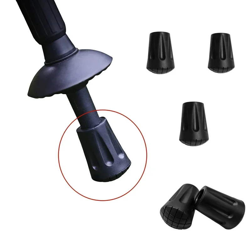 

5PCS Trekking Pole Tip Protective Cover Walking Stick Crutch Protective Pad Anti-slip Wear-resistant Rubber Cover