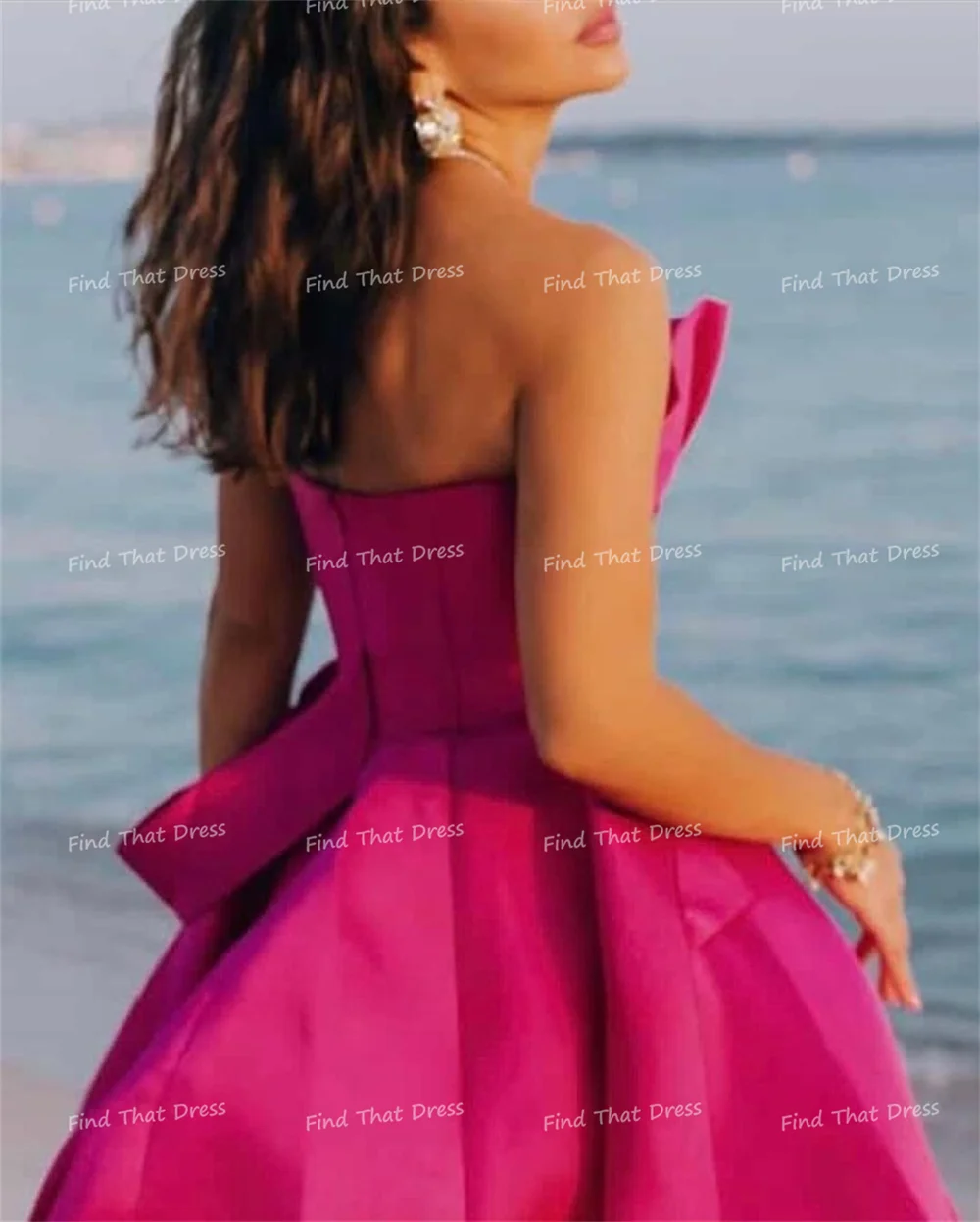 العرف الحديثة قارب طوق Ruches ألف خط ثنيات عارية الذراعين ثوب مسائي الزفاف الطابق طول مطوي فستان الحفلة الراقصة مع القطار #4