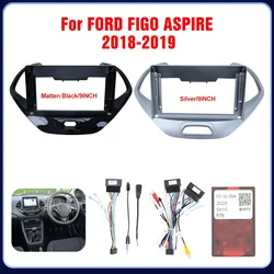 Car Frame Fascia For Ford Figo KA Aspire Freestyle 2018-2022 Adapter Canbus Box Decoder Android Radio Dash Fitting Panel Kit