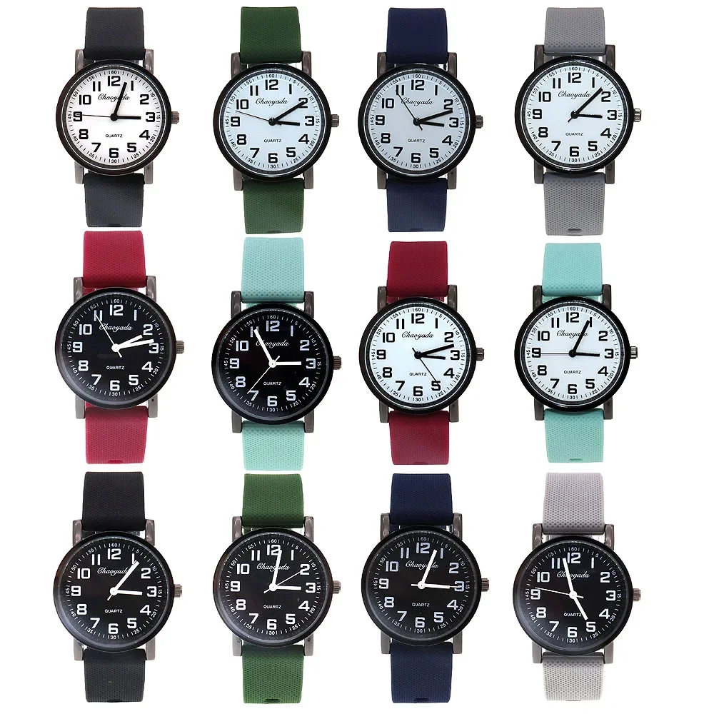 

12Pcs Women Men Boys Girls Watches Sports Silicone Strap Quartz Watch Junior High School Student Gifts Colorful