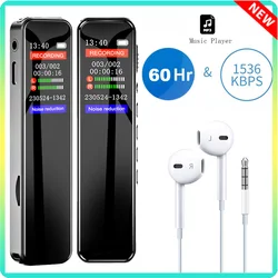 휴대용 디지털 보이스 레코더 컬러 스크린 MP3 음악 플레이어(마이크 포함), 시간 레코더(1536Kbps 오디오 녹음 포함)