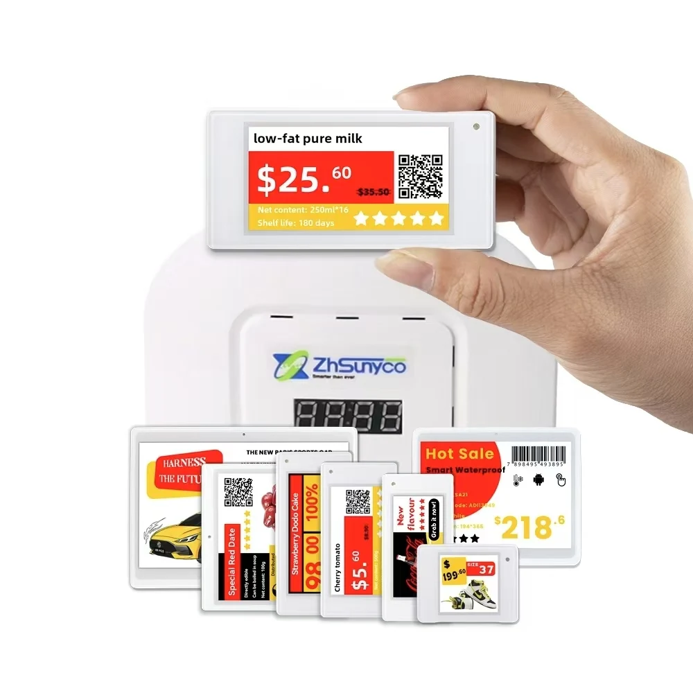 Kit de Demostración del Sistema ESL Zhsunyco, Etiqueta Electrónica de Precio con Tinta Electrónica de Cuatro Colores para Supermercado