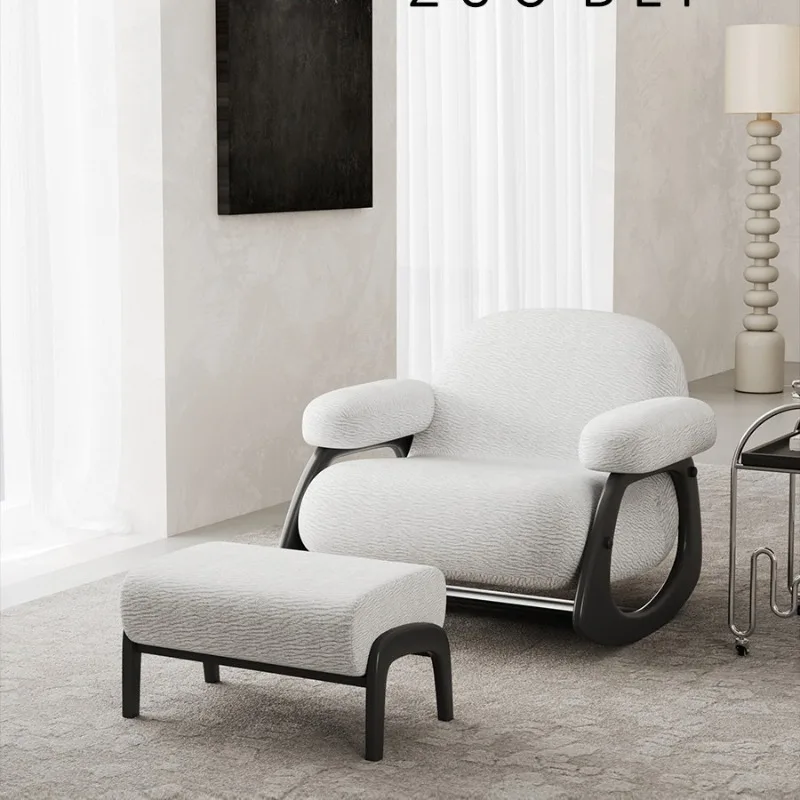 

snow Ni single sofa chair solid wood simple floor-to-ceiling lazy Internet celebrity casual light luxury rocking chair