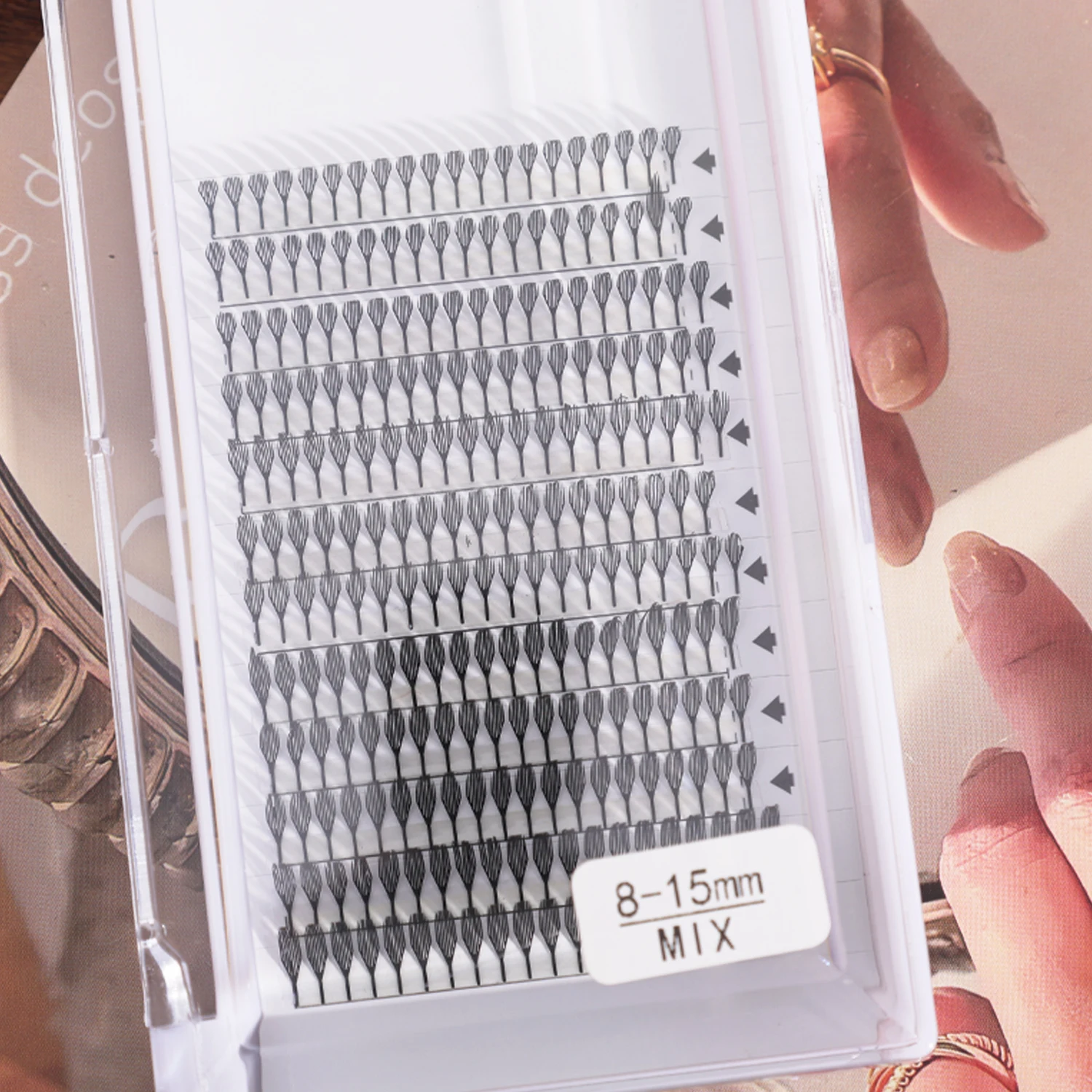 Manga Spire Nuovo stile Estensioni ciglia a forma di piuma Volume individuale C/D Curl Ciglia finte 8-15mm Lunghezza mista Strumento per il trucco