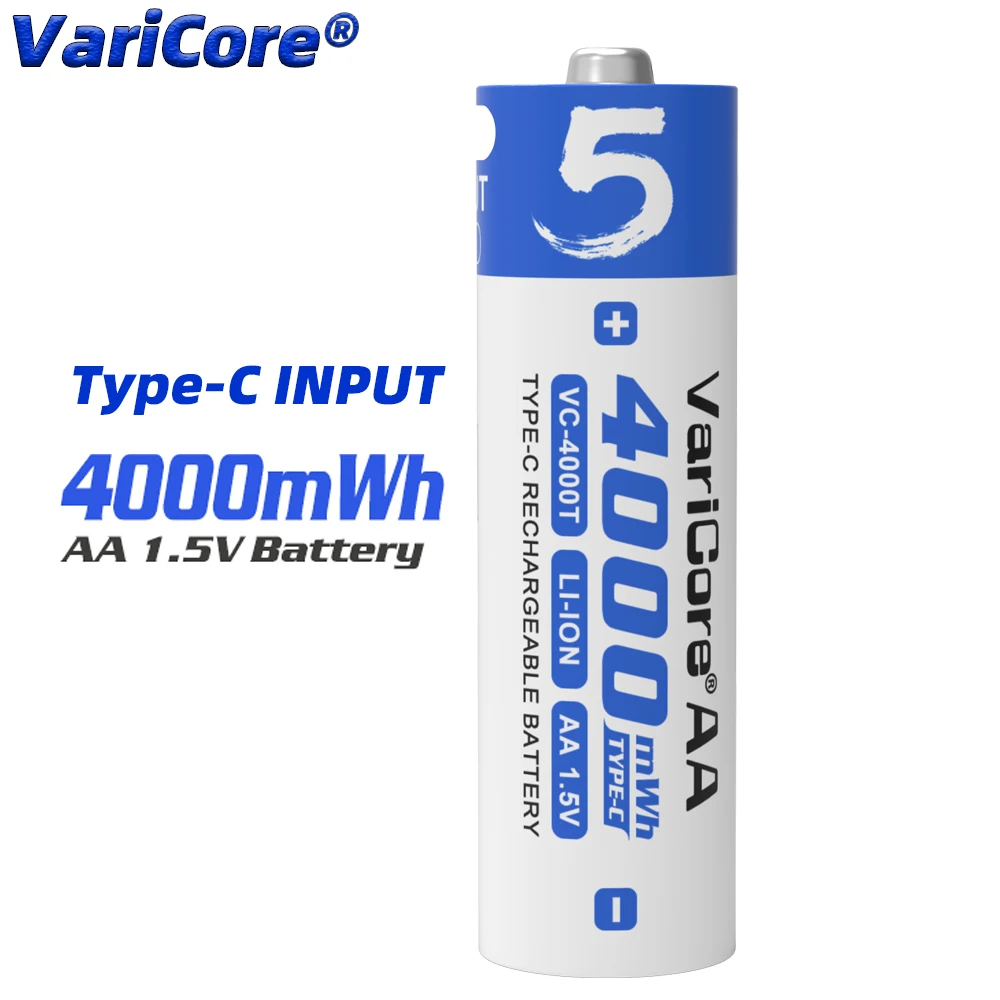 

2-10 шт. VariCore Type-C USB быстрая зарядка VC-4000T AA 1,5 В 4000 МВтч литиевая аккумуляторная батарея большой емкости для игрушечной мыши