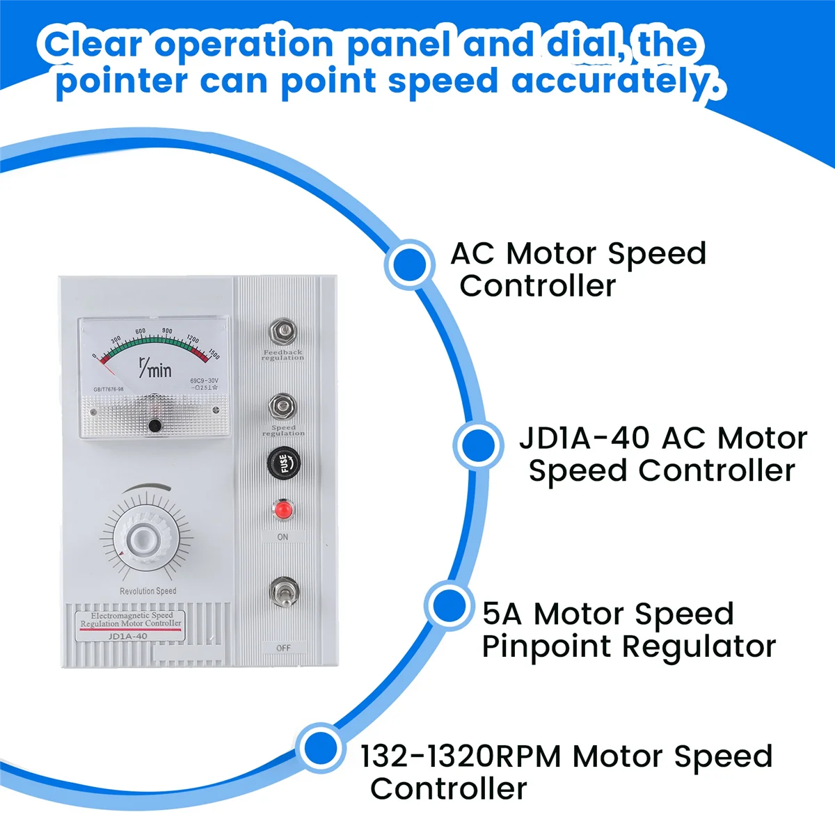 Hot Jd1A-40 Ac Motor Speed Controller 15-40Kw Dc 90V 5A มอเตอร์ความเร็ว Pinpoint Regulator 132-1320Rpm Controller Ip55 ป้องกันฝุ่น